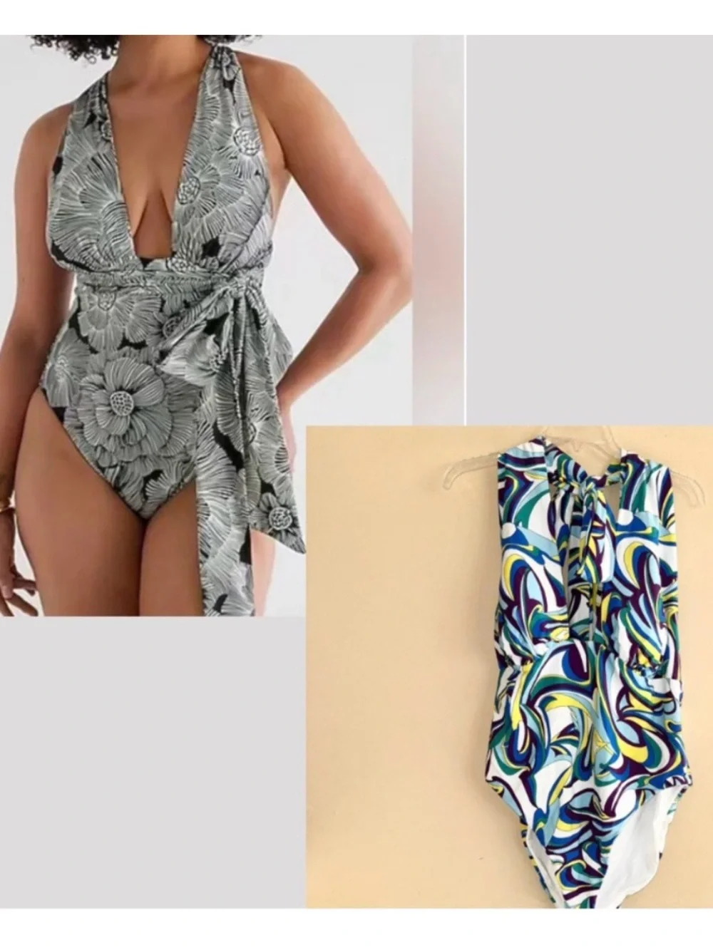 Express Blue Swirl Body Contour Swim Convertible Style One Piece Size XL NWT!